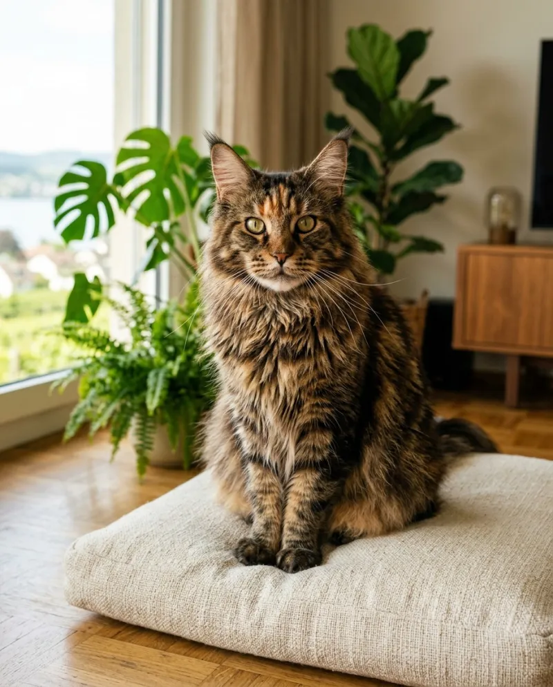 Katze in gemütlichem Zuhause